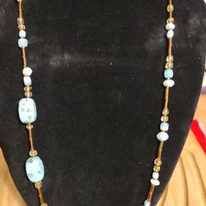 23 Inch turquoise and beaded necklace